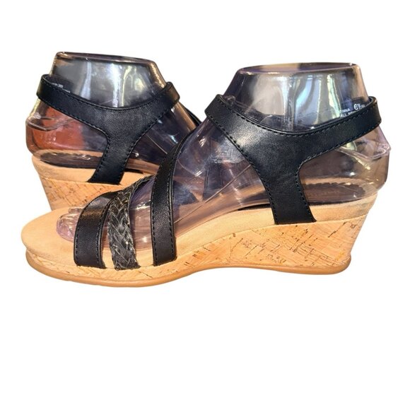 Baretraps Sandals Womens 6.5 M Strappy Comfort Insole Leather Finna Wedge Shoes - Picture 3 of 6